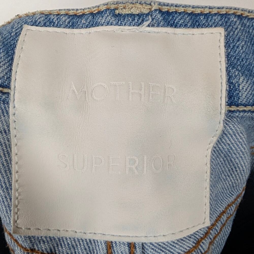 Mother The Rambler Ankle Straight Leg Jeans Blue Washed Piece by Piece Womens 31 - Picture 3 of 8